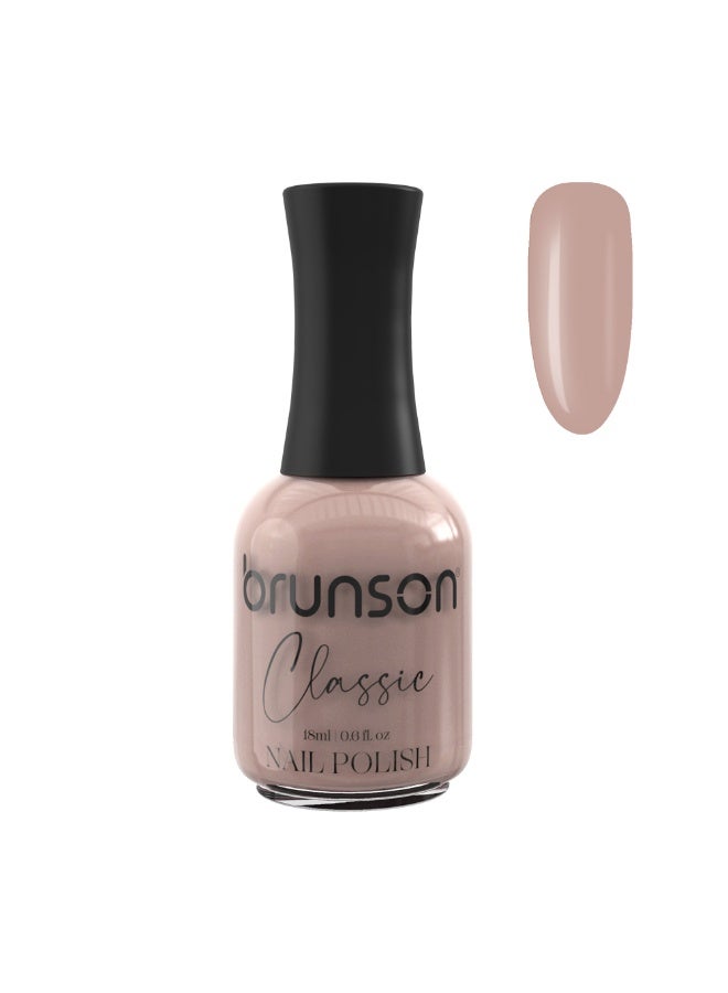 Brunson Classic Nail Polish 18ml Fast Dry Nail Lacquer Nail Harderner Normal Polish Glossy Gel Effect Quick Air Dry Long-Lasting Natural Nail Enamel Salon Quality Manicure Pedicure Regular Polish - Image 1